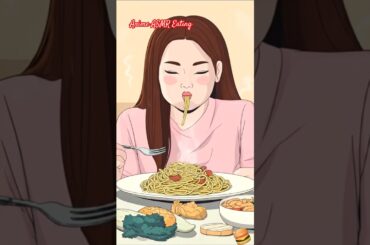 Anime Girl ASMR eating Italian food #animefood #asmreating #indianfoodasmr #shortsasmr
