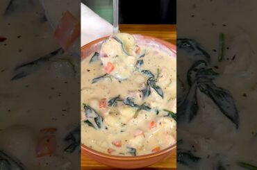 Sopa de Pasta Italiana Ñoquis estilo Olive Garden #shorts