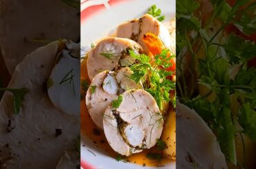 Médaillons de poulet aux langoustines, légumes rôtis ⭐ #Médaillons #langoustines #légumes