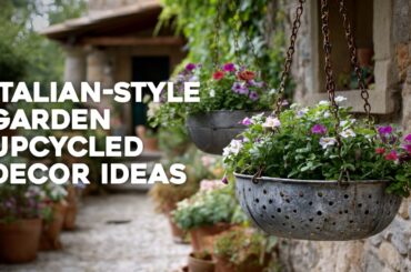🌿 Craft a Rustic Italian-Style Garden Sanctuary Using Creative Upcycled Decor