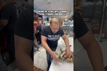 With the man himself, Giovanni trying a famous sangwheech! #sandwich #italianfood