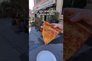 pov a slice of pizza in NYC #nyc #pizza #foodie #streetfood #citylife