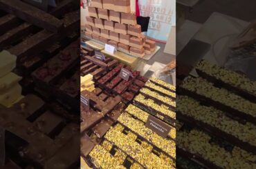 Mountain of Chocolate Bars at Italian Chocolate Fair