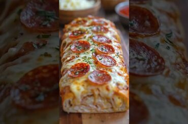 🔥 Cheesy Pepperoni Stromboli 🔥 #youtubeshorts #food #bonnecuisine #cheesecake #explore  #pepperoni