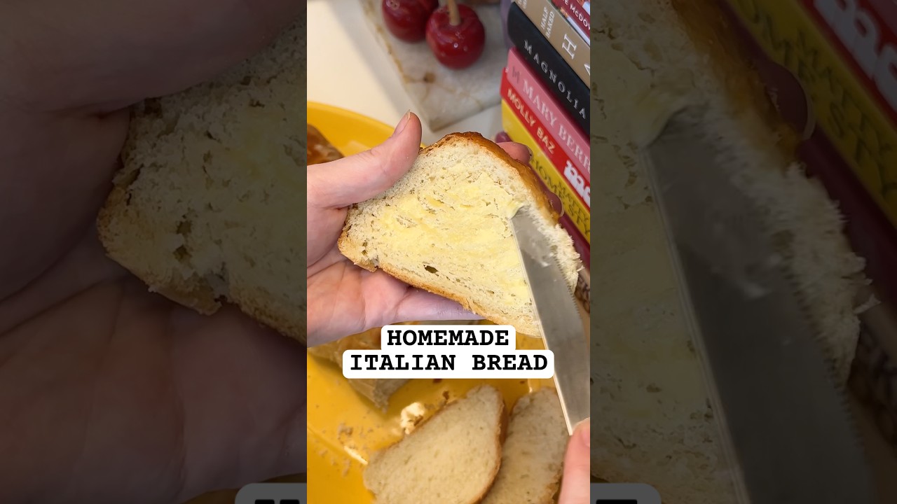 Homemade Italian Bread, so easy to make! 😋 #recipe in the description Homemade Italian Bread, so easy to make! 😋 #recipe in the description
