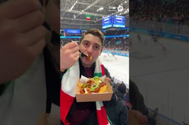 Ravioli Nachos at the Olympics! AI Tour #italianfood #hockey #foodie #pasta #olympics #italy #short