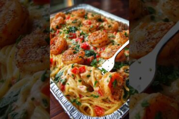You Won't Believe How Easy This Creamy Cajun Shrimp Pasta Bake Is! #shorts  #food #pasta #seafood