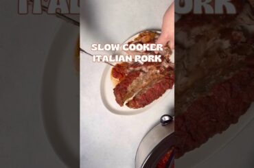 The coziest slow cooker Italian pork- server pasta, on sandwiches, over gnocchi or roasted veggies