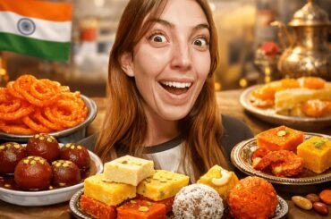 Italian Girl Tries Indian Sweets for the First Time 🇮🇳