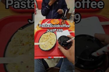 199₹ me Pasta + Cold Coffee Budget Me Italian Vibes 🇮🇹 #indore #indorestreetfood #momos