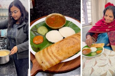 सासू माँ की फ़रमाइश पर बनाया dosa with idli sambhar & chutney, home made dosa batter #sonalkirasoi