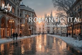 Italian Winter Scenery Music ❄️ Romantic Ambiance for Wine & Sunset Perfect Dining Moments