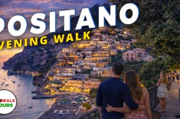 Positano Italy Evening Walk 🇮🇹 | Amalfi Coast at Night (4K HDR)