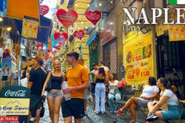Naples Italy 4K Walk | Via Toledo Shopping Street to Historic Via dei Tribunali Day & Night