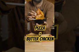 Pizza and Butter Chicken! My mouth is wet! #foodreview #hack #shorts