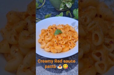 Creamy • Cheesy • Red Sauce Pasta 🧡#recipe #foodvlog#cooking#pasta  #viral #tranding #easyrecipe