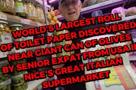 MASSIVE ITALIAN TOILET PAPER ROLL SHOCKS USA SENIOR EXPAT SHOPPERS IN NICE FRANCE