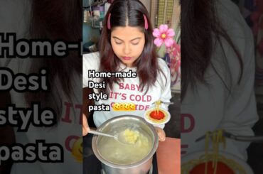 Home-made Desi style pasta  🍝￼ #cooking #viralvideo #youtubeshorts #shorts