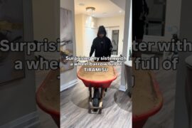 Her reaction was the best thing ever😭 #tiramisu #italian #italy #food #sibling #surprise #fun