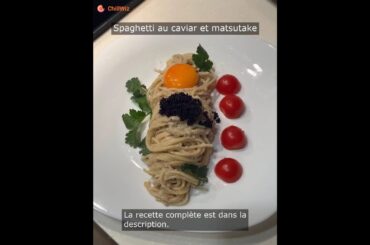Spaghetti caviar & matsutake : crémeux truffé (15 min) #pates #caviar #truffe #matsutake