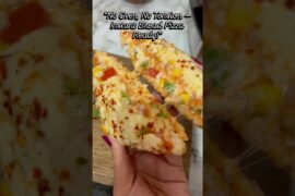 5 Minute Cheesy Bread Pizza 😍 | No Oven Easy Pizza Recipe 🍕 #shorts#cooking #food