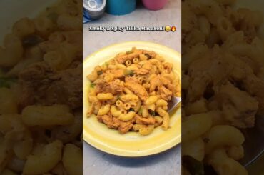 🔥 Spicy Chicken Tikka Macaroni | Smoky Desi Pasta Recipe #recipe #food #shorts