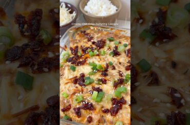 Creamy Chili Crisp Dumpling Lasagna #recipe #recipeoftheday #dumplings #viralrecipe #easydinner