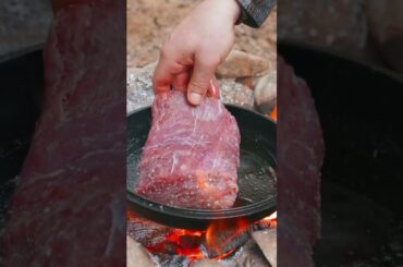 Chicago-Style Italian Beef Sandwich Cooked Over Fire
