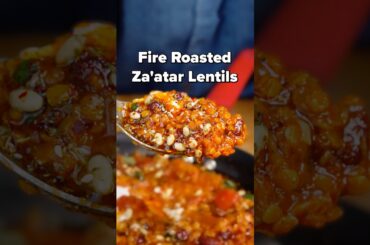Fire roasted tomato lentils with zippy za’star pine nuts