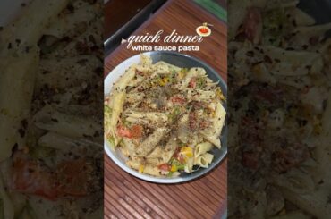 cooking *white sauce pasta* for dinner!!!🍝🤤 #shorts #youtubeshorts #cookingvideo #whitesaucepasta