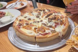 deep dish pizza from devil craft in tokyo japan 😍