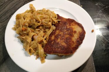Cordon Bleu and spicy peanut butter pasta