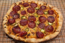 Homemade pepperoni, jalapeno, onion and cashew