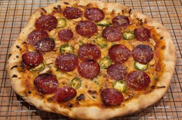 Homemade pepperoni, jalapeno, onion and cashew