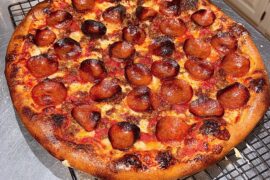 Pepperoni, Sausage and Onion.