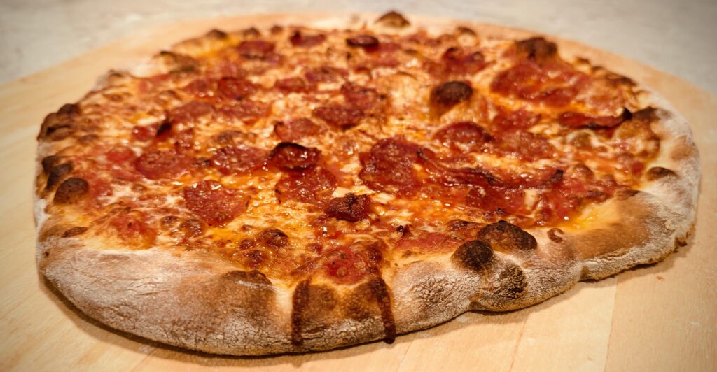 First Time Using a Pizza Steel -- Pep & Homemade Hot Honey. Tastes like a win.