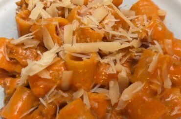 Mezzi Rigatoni with homemade vodka sauce and sausage