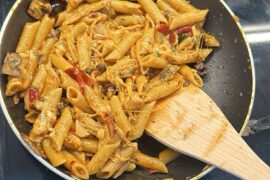 chicken & mushroom penne.
