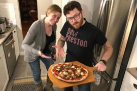 My Wife and I enjoying a pizza for our 12th year anniversary ❤️🍕😋