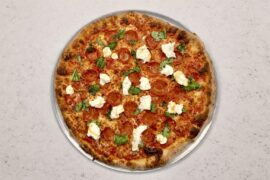 Homemade L’industrie style with burrata and hot honey