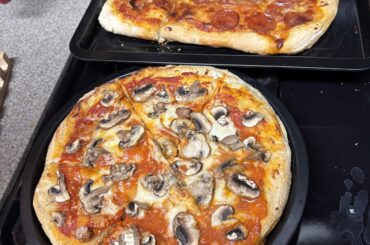 Two homemade pizzas