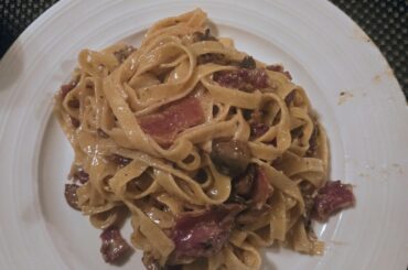 Bacon and Mushroom Tagliatelle