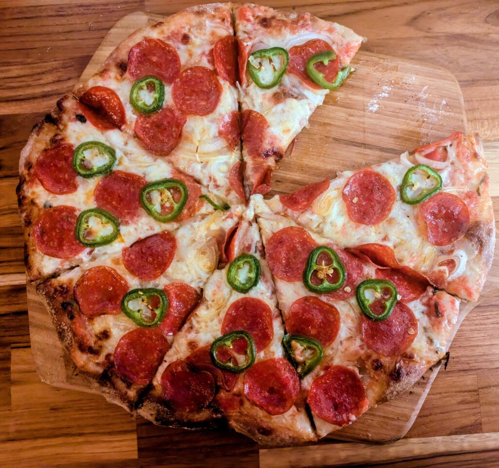 Jalapeno, Onion and Pepperoni Pie