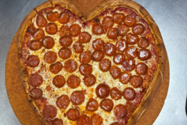 Some pizzas we made for Valentines Day