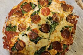 Pepperoni and Spinach homemade pizza attempt haha