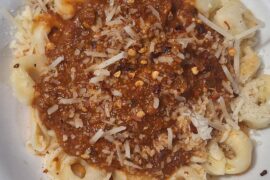 Tortellini with meat sauce