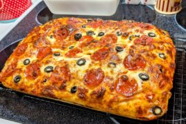 First attempt at Detroit/Sicilian style pizza