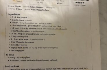 Bolognese Recipe I’ve been making for 7 years.