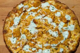 Post Blizzard Sourdough Buffalo Chicken Pizza