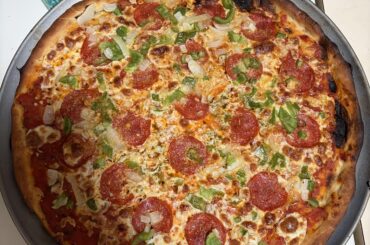 My latest pizza, crust was finally as thin as I wanted it to be